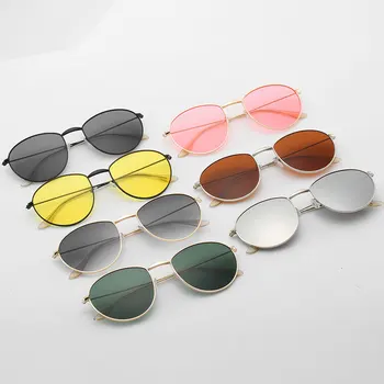 Noi Chic de ochelari de Soare pentru Femei Brand Designer de Metal Rotund Cadru Retro Moda Femei UV400 Ochelari de Gafas De Sol Mujer 3435 12290