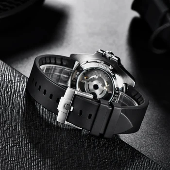PAGANI DESIGN de Lux Bărbați Mechanical Ceas de mână din Oțel Inoxidabil GMT Ceas Curea din Cauciuc Sticlă de Safir Bărbați Ceasuri reloj hombre 12293