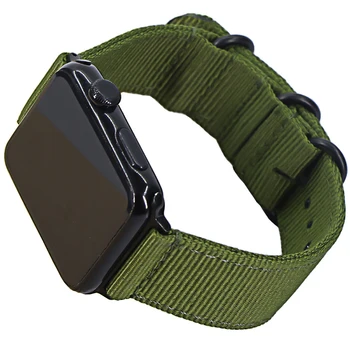 Nailon Watchband se Aplică pentru Apple Watch Band Seria 5/4/3/2/1 Sport cu Bratara din Piele 42mm 44mm 38mm 40mm Curea Pentru iwatch Trupa