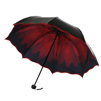 Femei Umbrele de Dantelă Neagră Pliere Umbrela de Călătorie Ploaie Vânt Pliere Umbrela Anti-uv, Soare/ploaie Umbrela