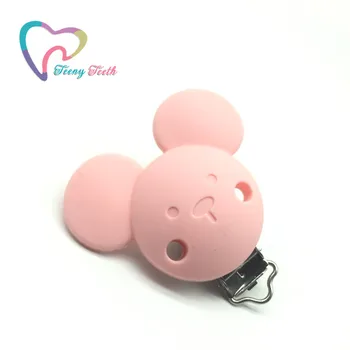 Teeny Dinți 20BUC Mouse-ul Forma de Suzeta Lant Clip,Suzeta Clip,Silicon Clip Selectabile Silicon Dentitie Margele Suspensor Clip