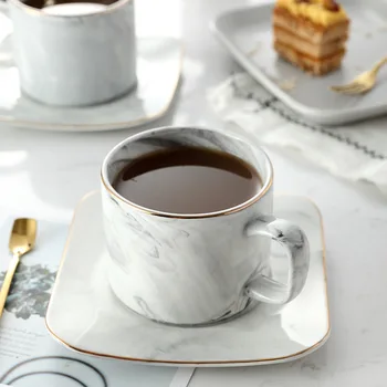 Marmura Ceașcă De Cafea Farfurioare Mici Europene De Lux Ceramica Ceai După-Amiaza Ceai Parfumat Ceai Negru Originalitate Set De Ceai Tazas Copos