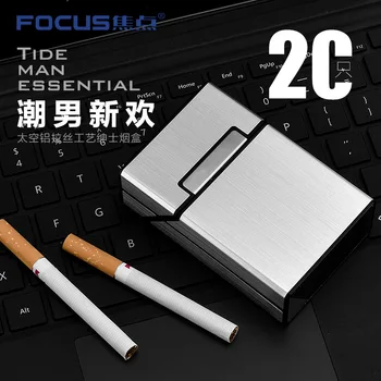 FOCUS Versiune de Upgrade de Țigară caz, titularul 20buc țigări de Metal Țigară Cutie cu Capac Magnetic Ultra Subțire Cutie de Depozitare Oglinda Jos