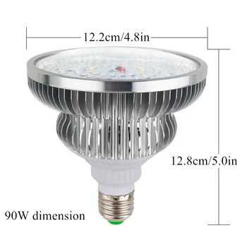 90W 50W E27 LED-uri Cresc de Lumină Cu Telecomandă Spectru Complet Pentru Plante de Interior Floare Legumelor în sere Hidroponice Sistem Crească/Floare Cort