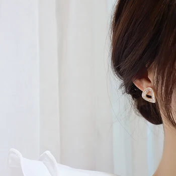 Coreea de Vânzare Fierbinte Moda Bijuterii Rafinat 14K Real Placare cu Aur Cercei Răsucite de Lux Plin de Zircon de Nunta pentru Femei Cercei 1236