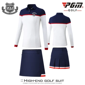 Golf Femei Stabilită De Îmbrăcăminte De Sex Feminin De Îmbrăcăminte Respirabil Sport Poarte Fuste Set Cu Mâneci Lungi Sport Golf/Tenis Haine Costume D0500