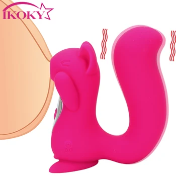 IKOKY Veveriță Sculpta Supt Limba Vibrator10 Frecvență de Vibrație Clitoris Lins Stimulator Biberon Fraier Jucarie Sexuala pentru Femeie