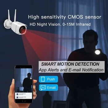 IMX307 2MP Wireless Bullet Camera WiFi în aer liber rezistent la apa Camera IP HD 1080P IR Noapte Viziune de Securitate CCTV de Supraveghere