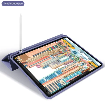 Pentru iPad Pro de 12.9 inch 2020 caz Cu Suport Creion Smart cover Tri-fold Moale din Spate Pentru iPad Pro12.9 4-a Generație a modelului A2229