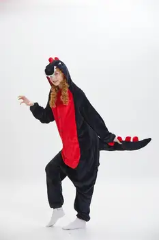Noul Negru Dinozaur Onesies Kigurumi Costume Pentru Adulți Unisex Animal Dragon Purpuriu Pijamale Pijamale Cosplay Iubitorii De Pijamale