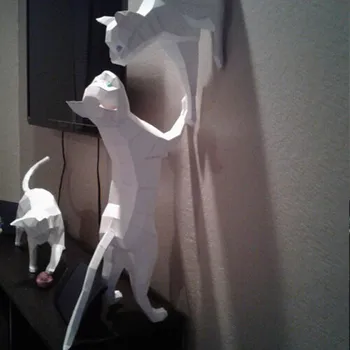 3D Stereo Perete DIY Decorationcats manual DIY creative agățat de perete Animale Hârtie Model de Jucărie Living Decorul Camerei F Navă Rapidă
