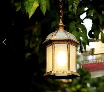 Moda candelabru rustic american scurtă stil chinezesc în aer liber, balcon, curte impermeabil pandantiv lumina 124856