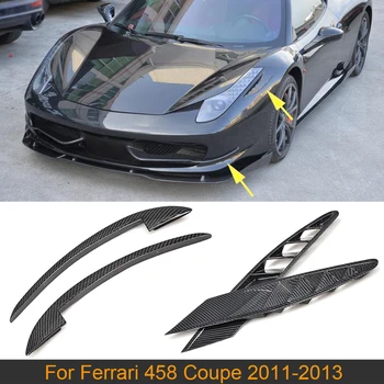Masina Față De Admisie A Aerului De Debit Vents Ornamentele Pentru Ferrari 458 Baza Coupe 2 Usi 2011-2013 Fața Canards Repartitoare Aripioare Din Fibra De Carbon