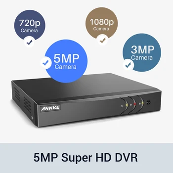 ANNKE 8CH 2MP HD Sistem de Supraveghere Video 5in1 5MP Lite H. 265+ DVR 8 TVI Smart IR Bullet Intemperii Camere de Securitate CCTV
