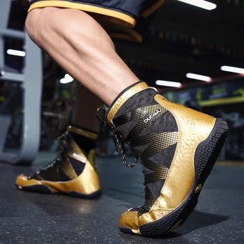 2020 Profesionale De Lupte Wrestling Pantofi Pentru Bărbați De Aur Anti-Alunecare Box Adidași De Dimensiuni Mari 39-47 Respirabil Confortabil Pantofi De Box
