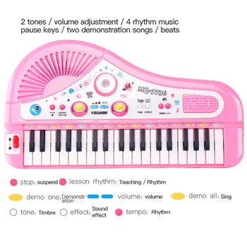 Moda Pentru Copii Pian Cu 37 De Taste Mini Orga Electronica Muzicala Predare Pian Tastatura Cu Microfon Jucarii Educative Pentru Copii