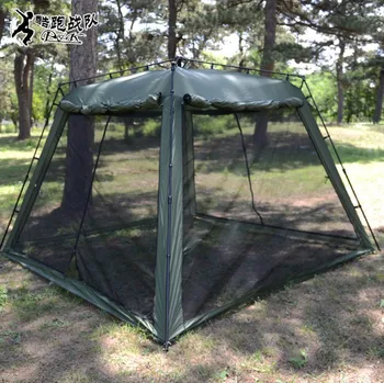Mare de corturi militare în aer liber camping cort ArmyGreen Pavilion Rapid Deschis Cvartet de cort Cu plase de țânțari 5-8 persoane