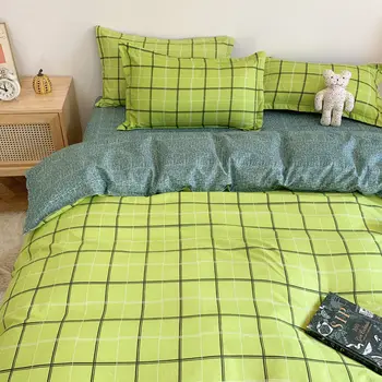 Ins Nordic casă pat de patru piese set simplu zăbrele dormitor lenjerie de pat dormitor student hotel lenjerie de pat set de trei piese