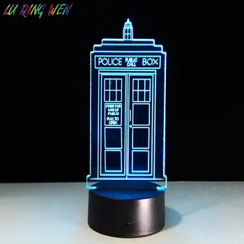Copiii Lampa de Noapte Poliția Britanică Cutii 3D Veioza TARDIS Decor Dormitor Lampa cabină Telefonică de la dulapul Led Lumina de Noapte Medic Care