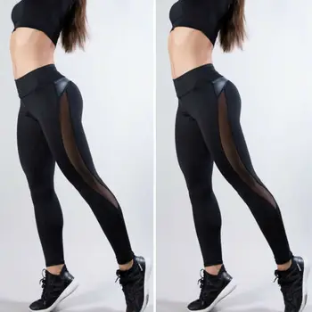 Femeile 2019 Sexy Solid Mozaic De Yoga De Fitness Jambiere De Funcționare Sport Întinde Sport De Înaltă Talie Pantaloni Lungi Pantaloni 12571