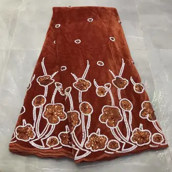 En-gros de catifea țesături dantelă nigerian nou model de catifea din africa franceză dantela tesatura pentru petrecerea de nunta pentru femei 2018