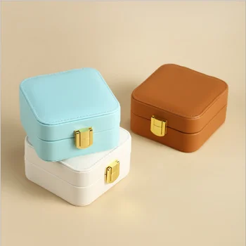 Nou stil de bijuterii din piele cutie de depozitare pentru cel mai bun prieten de dovleac proaspat de culoare mini portabil de bijuterii cutie de depozitare