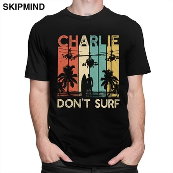 Vintage Charlie nu Surf Tricouri Barbati din Bumbac Militare de Război din Vietnam Apocalypse Now Tee Topuri O-gât Scurt cu Mâneci lungi Tricou Marfa