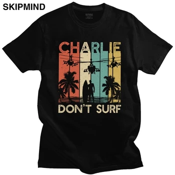 Vintage Charlie nu Surf Tricouri Barbati din Bumbac Militare de Război din Vietnam Apocalypse Now Tee Topuri O-gât Scurt cu Mâneci lungi Tricou Marfa