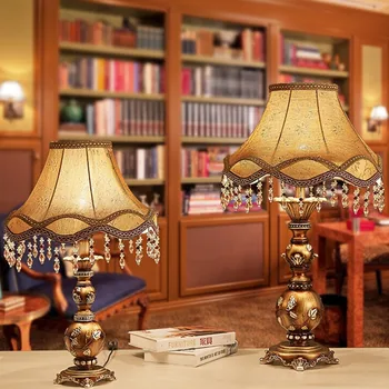Retro lampă de masă de culoare bronz Bucătărie, Mese, Pat cameră Părți industriale lampă de masă cu Abajururi de nunta deco led lampă de noptieră