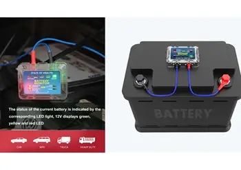 Auto monitor baterie baterie tester BM5 pentru camion masina MPV 6V-25V tensiune de lucru tester BM5 auto de sănătate a bateriei instrument de testare