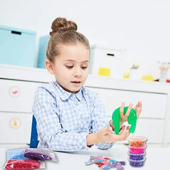 70pcs Face Set pentru Copii lucrate Manual, Materiale Material DIY Kit Minge de Spumă Diverse Tipuri de Granule Plate Margele de Învățământ