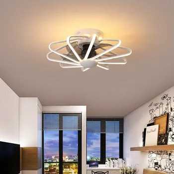 AC 220V LED-uri Plafon ventilator lampa Fan Lumină Dormitor Living Lămpi Integrate Fanii Cupru Pur cu Motor cu telecomanda contorl