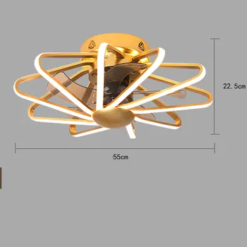 AC 220V LED-uri Plafon ventilator lampa Fan Lumină Dormitor Living Lămpi Integrate Fanii Cupru Pur cu Motor cu telecomanda contorl