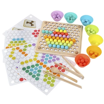 Jucarii din lemn Montessori clip margele puzzle joc de matematica coordonarea mana-ochi de învățare de bază abilități de viață jucărie de învățământ pentru copii