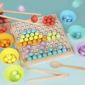Jucarii din lemn Montessori clip margele puzzle joc de matematica coordonarea mana-ochi de învățare de bază abilități de viață jucărie de învățământ pentru copii
