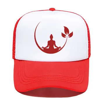 Buddha Yoga Lotos Print Casual pălărie Amuzant Casual Barbati Femei Părinte-copil Pălării Plasă Vizor în aer liber Palarie de Soare Reglabil Capace
