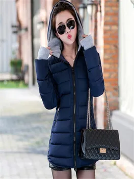 2020 femei de iarnă cu glugă cald haina plus dimensiune culoarea bomboane de bumbac căptușit sacou feminin de mult hanorac femei vatuita jaqueta feminina