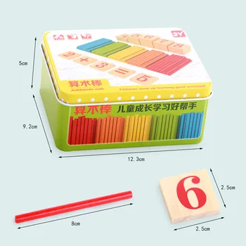 128Pcs Numărare Bar Amuzant Joc Educativ pentru Copii din Lemn Matematica Contorul Numărului de Învățare Timpurie Cu Caseta de Jucărie Pentru Copii TK0201