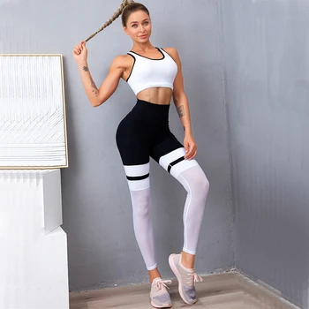 Gol Yoga Costum pentru Sala de Fitness Set Femei Sport sală de Gimnastică Antrenament Haine pentru Femei Active Wear Ansamblu Kit Sport