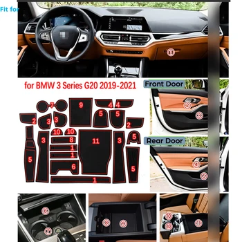 Anti-Alunecare de Cauciuc Poarta Slot Cupa Mat pentru BMW Seria 3 G20 G21 2019 2020 Accesorii Autocolante Auto 320 330 318 320i 330i 318d M