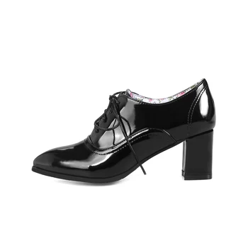 Noi 2020 Concis Dantela femei pompe de pantofi cu Tocuri Ascuțite Toe birou femei tocuri de flori pantofi branț Fata Plus Dimensiune 31-48