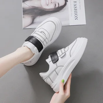 2019 vară roșu net pantofi pentru femei ins tendință de sport și pantofi de agrement versiunea coreeană de magie sălbatică autocolante pantofi albi