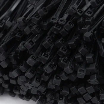 1000pcs 4x 200mm Auto-Blocare Nylon de Plastic Zip Trim Wrap Buclă de Cablu Legături de Sârmă