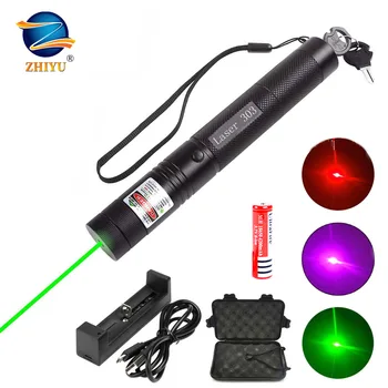 ZHIYU Lanterna cu Laser Verde Rosu Albastru Violet Laser Pointer Tactice de Vânătoare domeniul de Aplicare Vedere Stiloul Laser de Mare Putere Demo-ul de la Distanță Pen