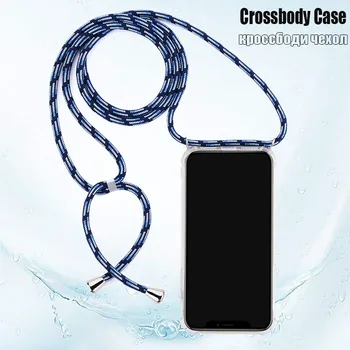 Clar TPU Crossbody Curea Caz de Telefon Pentru Xiaomi mi Lite 10 5G 10T Șnur Colier Curea de Umăr Caz Redmi 9A 9C NOTA 9 9 PRO