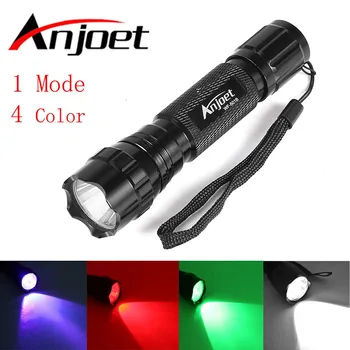 ANJOET 501B XML T6 LED-uri Multi-color de Vânătoare Lanterna LED Torch Alb/Verde/Albastru/Rosu Lumina Lanterna 1-Modul Flash de Lumină 18650