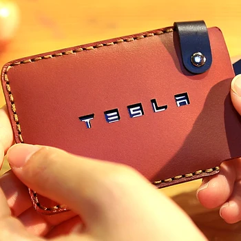 Auto Styling-Din Piele-Cheie Sac Capac Protector Manual Bag Cardul Titularului De Caz Pentru Tesla Model 3 Accesorii