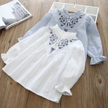 Primavara Fetita Bluza Casual de Toamna pentru Fete de Moda Topuri Floare Broderie Tricou cu Maneci Lungi pentru Copii