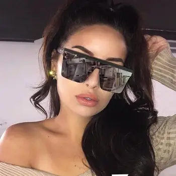 Ochelari de Soare mari Femei coafurile Vintage Designer Unisex Supradimensionat ochelari de Soare Patrati Oglindă Ochelari de Soare pentru Barbati 2019