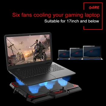 COOLCOLD 17 inch Laptop de Gaming Cooler Șase Fan Ecran cu Led-uri de Două Porturi USB 2600RPM Laptop Cooling Pad Notebook-Suport pentru Laptop 12893